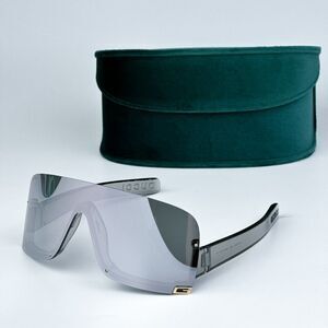 NEW Gucci GG1637S 002 Light Grey Silver Mirror Unisex Mask Sunglasses GG 1637S